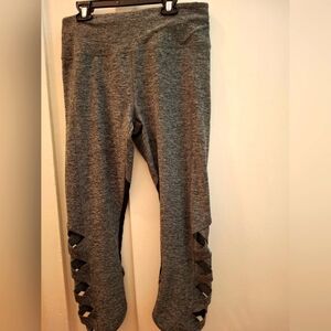 Gray Leggings with Cut-Out Design